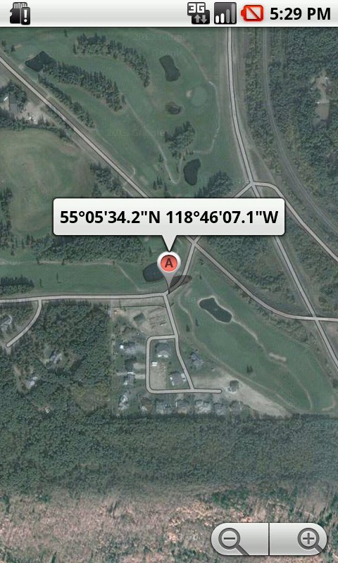 Android: Google Satellite Map of Current Coordinates