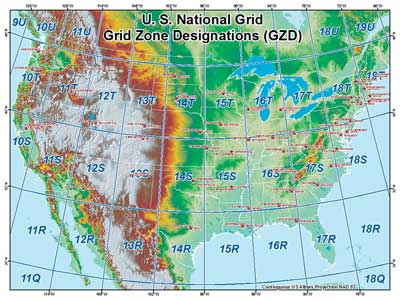 United States National Grid (USNG) - Grid Zone Designations (GZD)